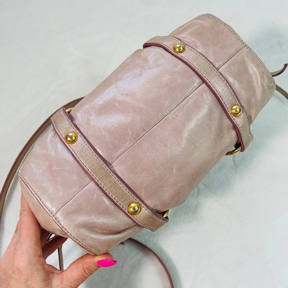 Auc Miu Miu Vitello Lux Gathered Shine Crossbody/Satchel/bag - Picture 9 of 16